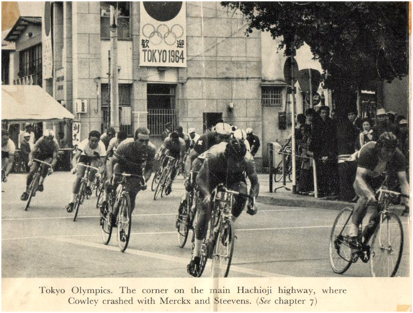 A few riders took a dive towards the end of the road race, including Mr. Merckx.