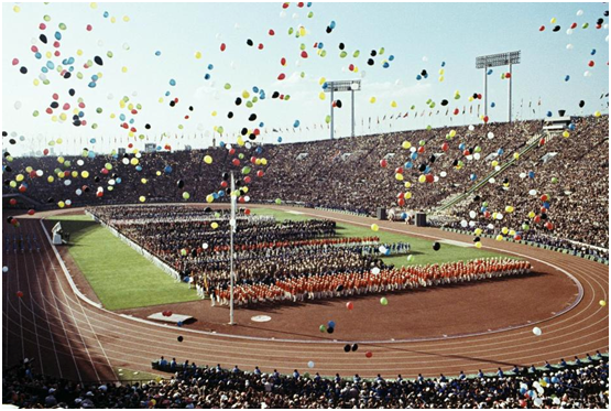 Scenes from the 1964 Olympic games in Tokyo.