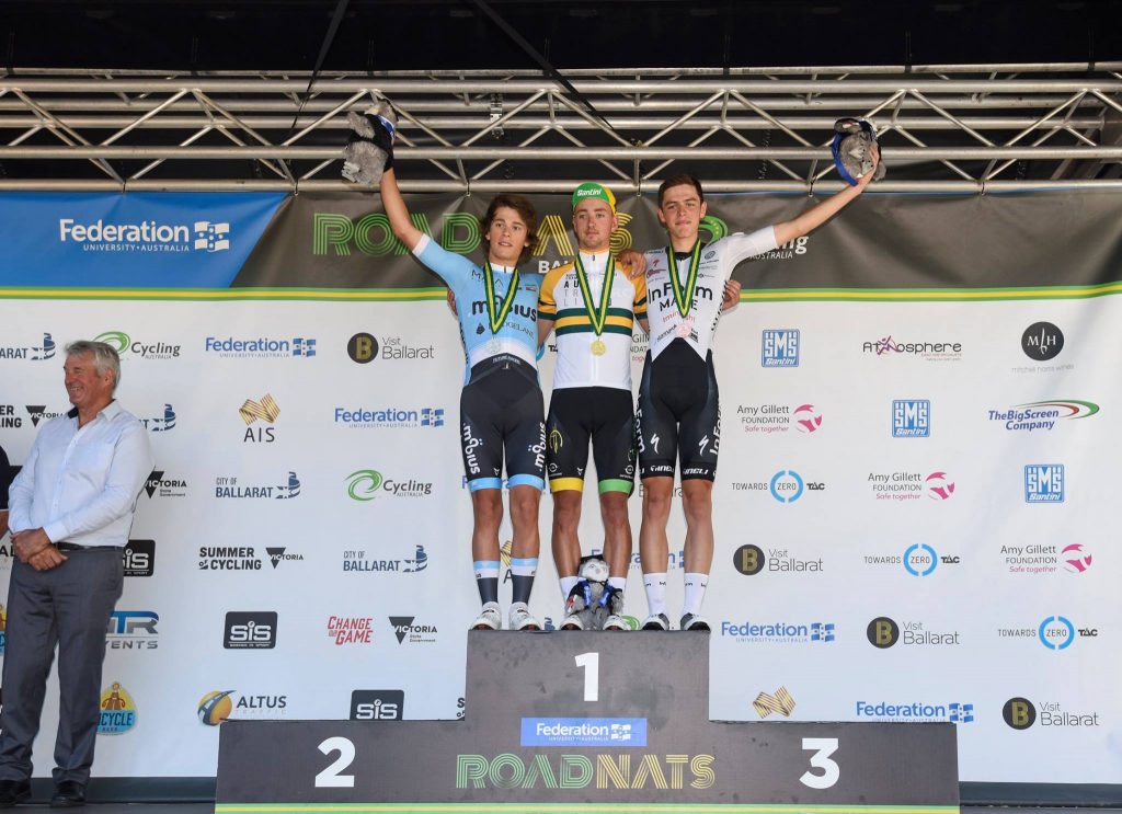 the podium in the men's under 19 nationals road race 